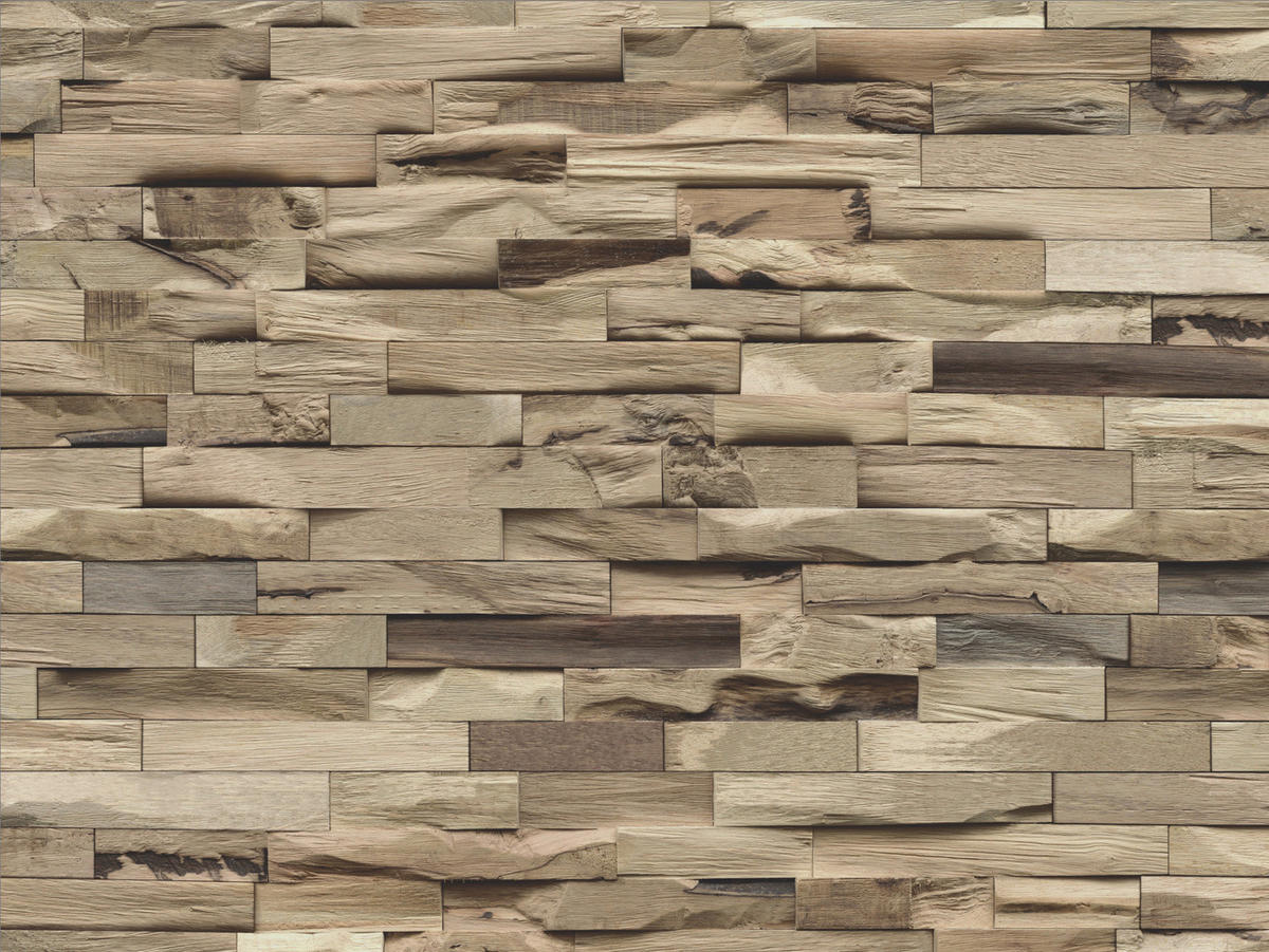 WANDVERKLEIDUNG - Hellbraun, Basics, Holz (61/15/2cm)