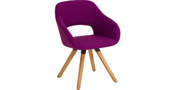 STUHL in Holz, Textil Eichefarben, Violett - Eichefarben/Violett, Natur, Holz/Textil (62/80/60cm) - Valnatura