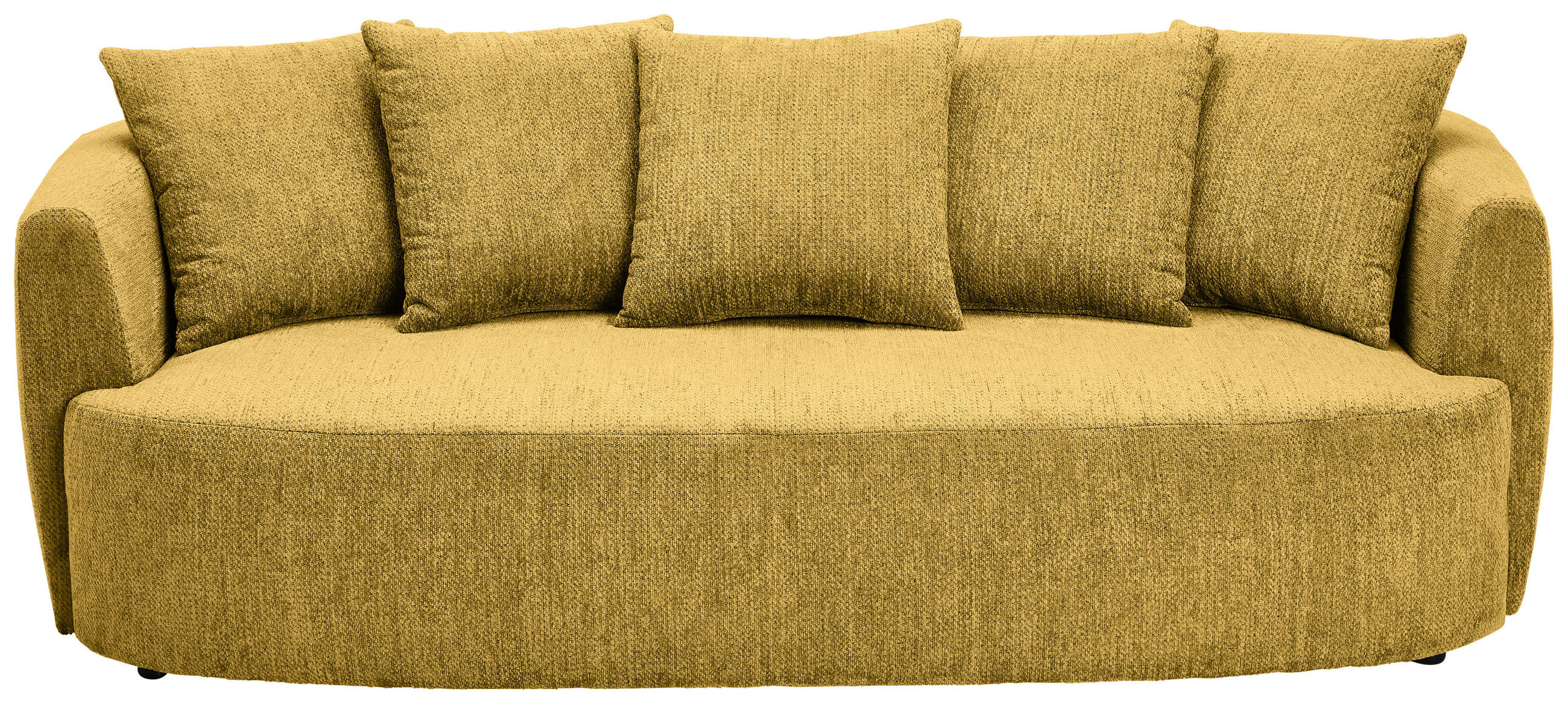 SCHLAFSOFA  mit Stoffauswahl, Liegefunktion, Schlafen auf Sitzhöhe, Rücken echt Chenille Senfgelb  - Senfgelb/Schwarz, KONVENTIONELL, Kunststoff/Textil (238/74/107cm) - Carryhome