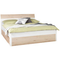 PAT 180/200 cm  in alb, culoare lemn fag   - culoare lemn fag/alb, Design, lemn/material pe bază de lemn (180/200cm) - Ti'me