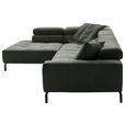 ECKSOFA in Feincord Olivgrün  - Schwarz/Olivgrün, KONVENTIONELL, Textil/Metall (219/311cm) - Hom`in