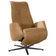 RELAXSESSEL in Leder Honig, Currygelb  - Currygelb/Anthrazit, Design, Leder/Metall (71/114/84cm) - Johann Jakob