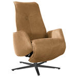 RELAXSESSEL in Leder Honig, Currygelb  - Currygelb/Anthrazit, Design, Leder/Metall (71/114/84cm) - Johann Jakob