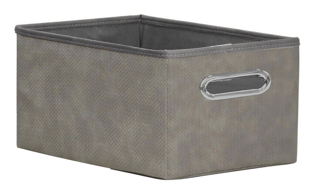 KOŠÍK DO REGÁLU, sivohnedá - sivohnedá, Design, textil/plast (38/28/20cm) - Ambia Home