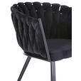 ARMLEHNSTUHL in Samt - Schwarz, LIFESTYLE, Textil/Metall (60/78/55cm) - Ambia Home