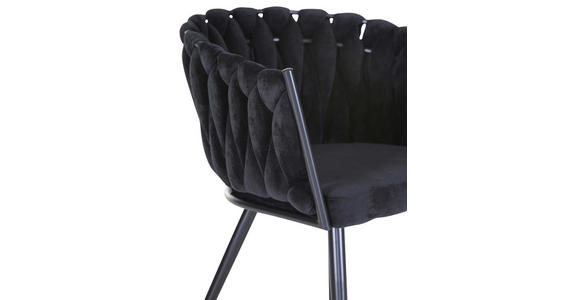 ARMLEHNSTUHL in Samt - Schwarz, LIFESTYLE, Textil/Metall (60/78/55cm) - Ambia Home