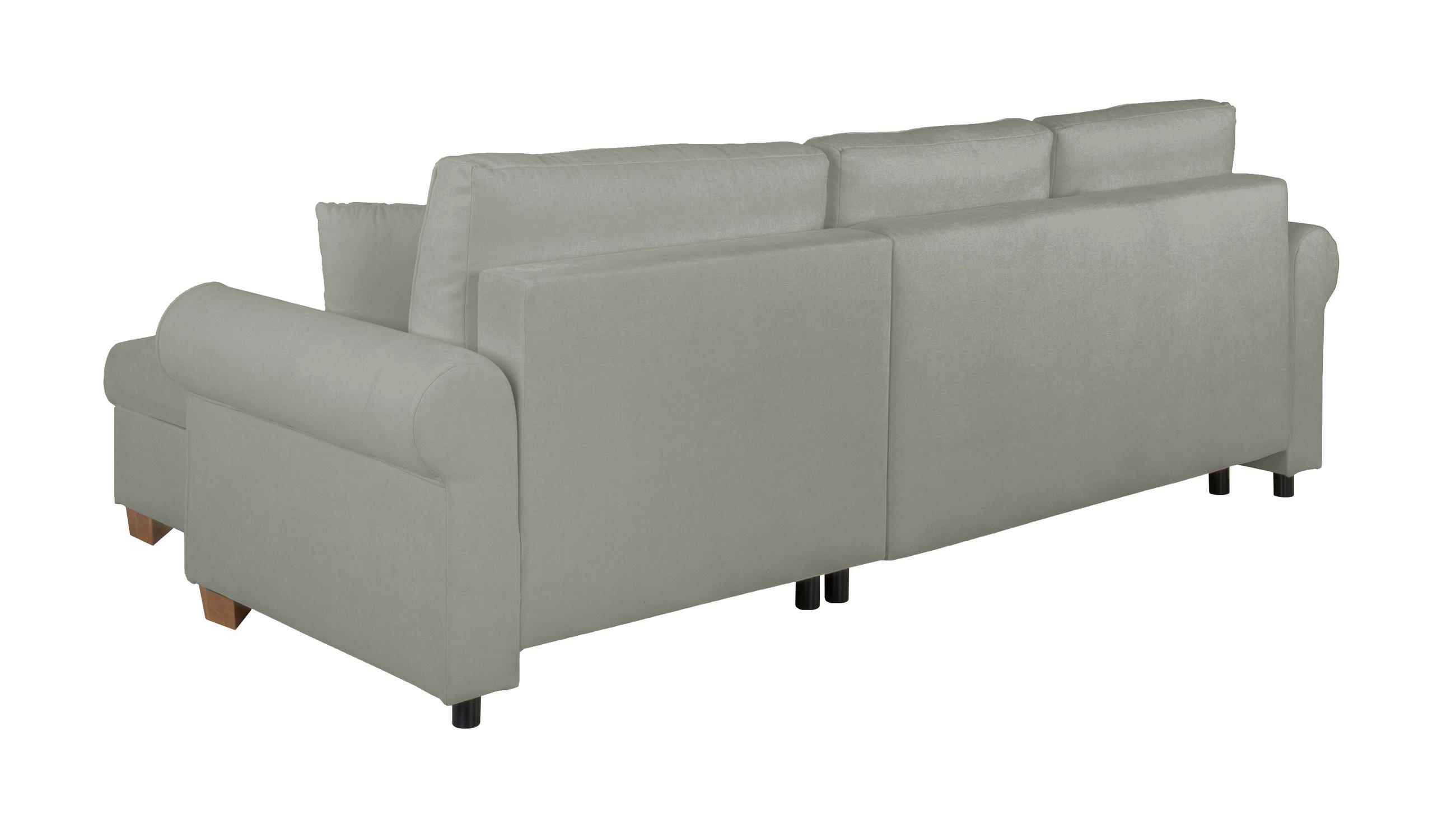 ECKSOFA Arles Grau  - Buchefarben/Grau, Design, Holz/Textil (266/161cm) - MID.YOU