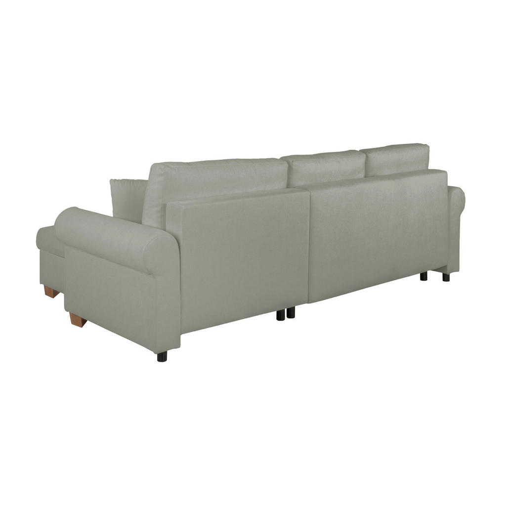 Thumbnail - Mid.you Ecksofa Arles, Grau, Textil, Birke, Buche, Hartholz, Uni, 3-Sitzer, Füllung: Silikon, Schaumstoffflocken,Silikon...