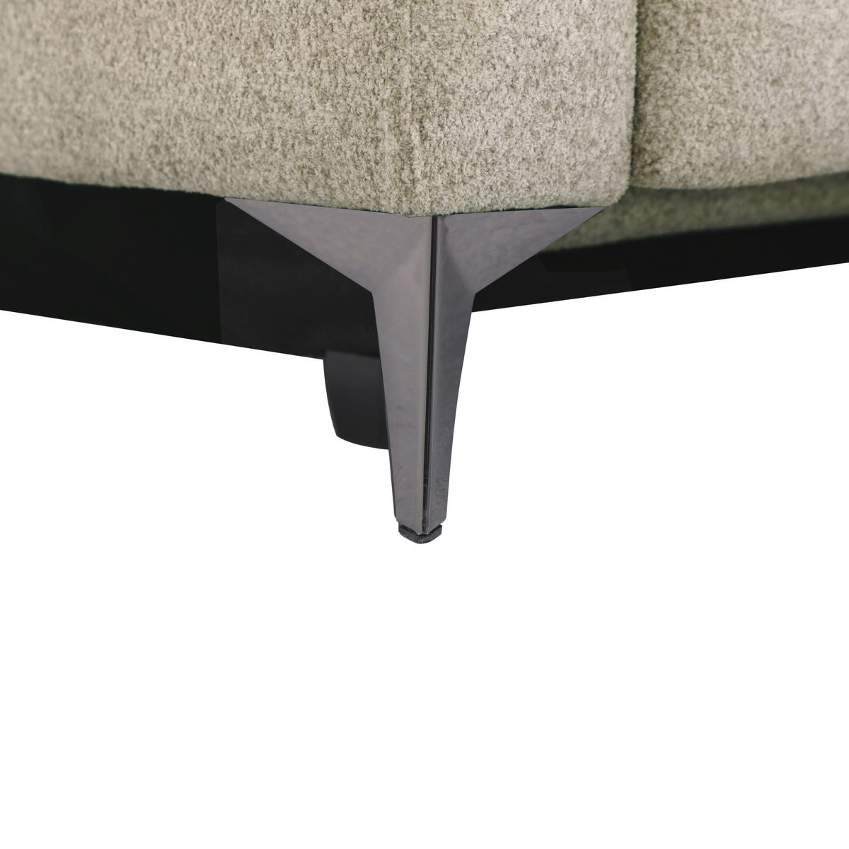 ECKSOFA Beigebraun Chenille  - Chromfarben/Beigebraun, Design, Textil/Metall (173/218cm) - Carryhome