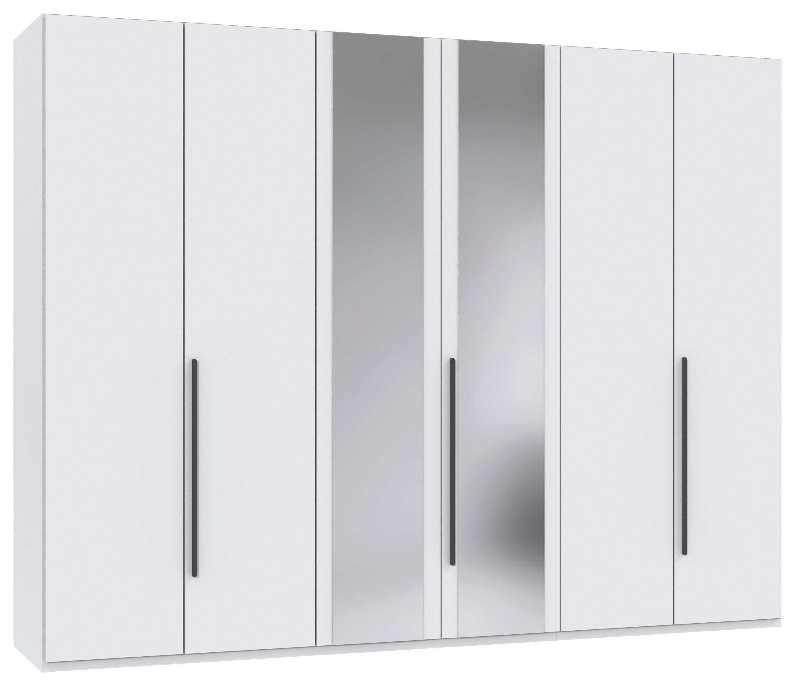 DREHTÜRENSCHRANK 6-türig Graphitfarben, Weiß  - Graphitfarben/Weiß, MODERN, Glas/Holzwerkstoff (270/208/58cm) - Chameo