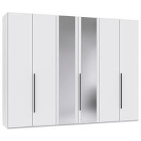 DREHTÜRENSCHRANK 6-türig Graphitfarben, Weiß  - Graphitfarben/Weiß, MODERN, Glas/Holzwerkstoff (270/208/58cm) - Chameo