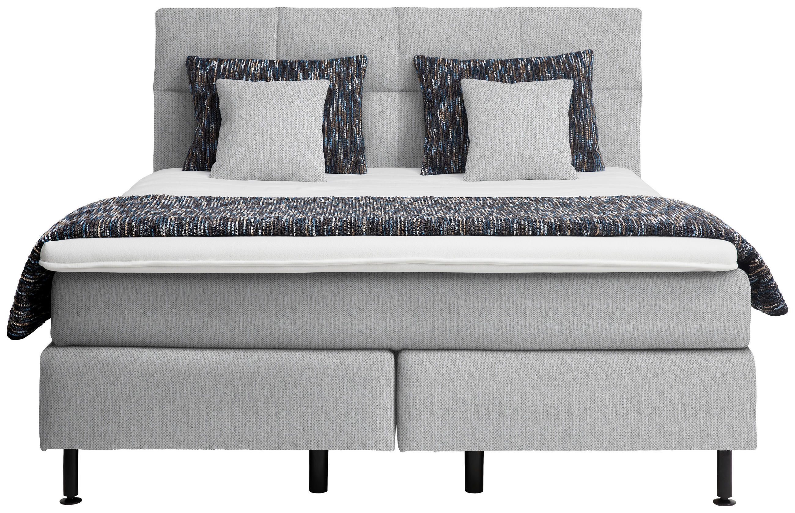 BOXSPRINGBETT 160/200 cm  in Ecru  - Ecru/Schwarz, Design, Kunststoff/Textil (160/200cm) - Beldomo - Sleep
