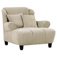 XXL-SESSEL Flachgewebe Beige  - Beige/Schwarz, Konventionell, Holz/Textil (125/100/140cm) - Carryhome
