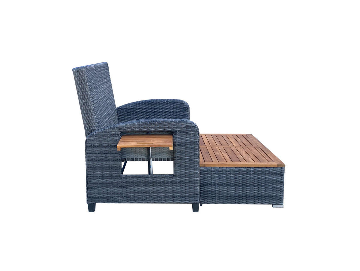 LOUNGEGARNITUR   116/95/118 cm Akazie massiv Stahl  - Dunkelgrau/Anthrazit, Basics, Holz/Kunststoff (116/95/118cm) - Gardenson