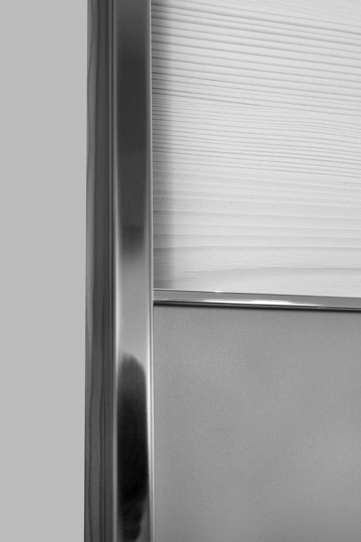 SCHWEBETÜRENSCHRANK 300/236/67 cm 2-türig Weiß, Eiche Bianco  - Chromfarben/Eiche Bianco, KONVENTIONELL, Glas/Holzwerkstoff (300/236/67cm) - Voleo
