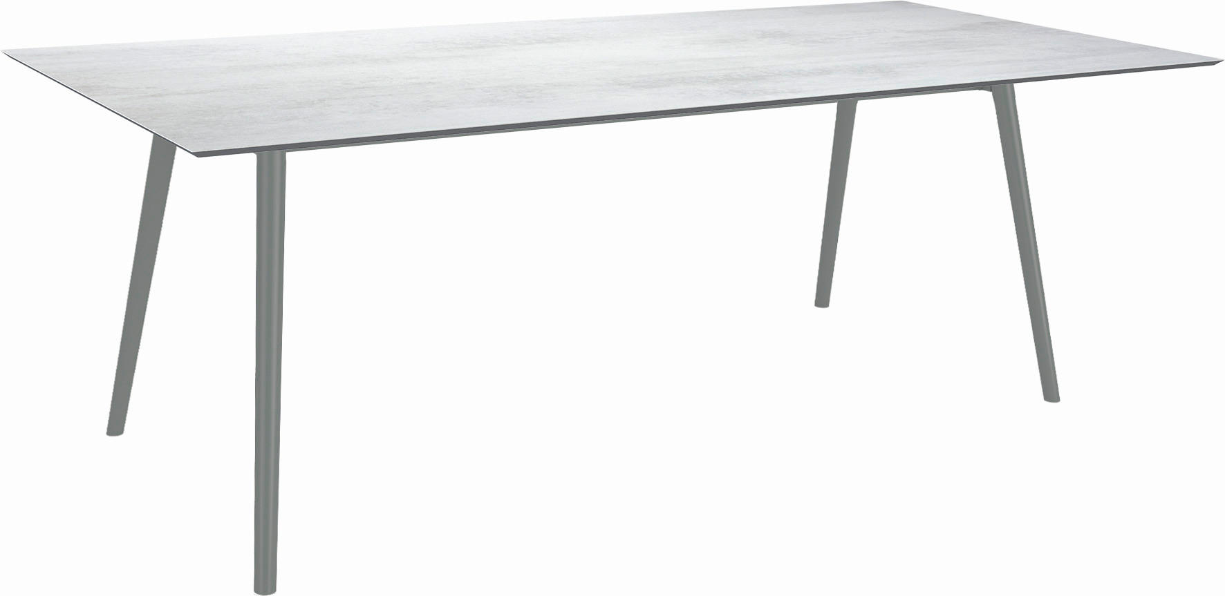 GARTENTISCH Kunststoff Hellgrau rechteckig  - Anthrazit/Hellgrau, MODERN, Kunststoff/Metall (220/100/75cm) - Stern