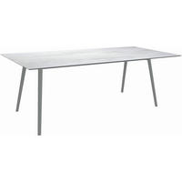 GARTENTISCH Kunststoff Hellgrau rechteckig  - Anthrazit/Hellgrau, MODERN, Kunststoff/Metall (220/100/75cm) - Stern