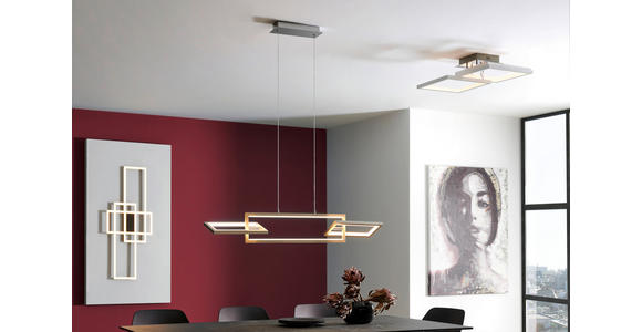 LED-HÄNGELEUCHTE 100 cm - Nickelfarben, Design, Kunststoff/Metall (100cm) - Ambiente