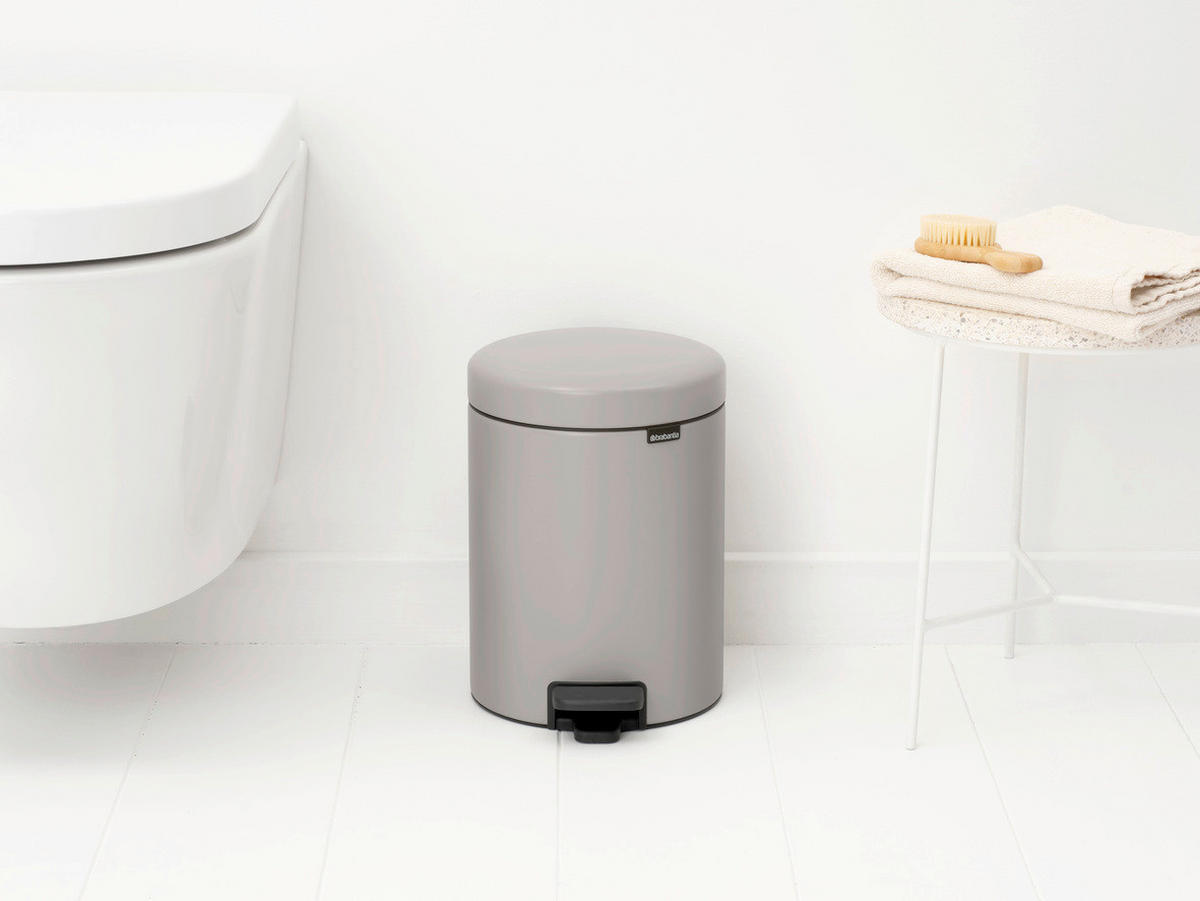 KANTA SA PAPUČICOM  5 l   - svetlosiva/antracit, Osnovno, metal/plastika (20.5/29.1/27.2cm) - Brabantia