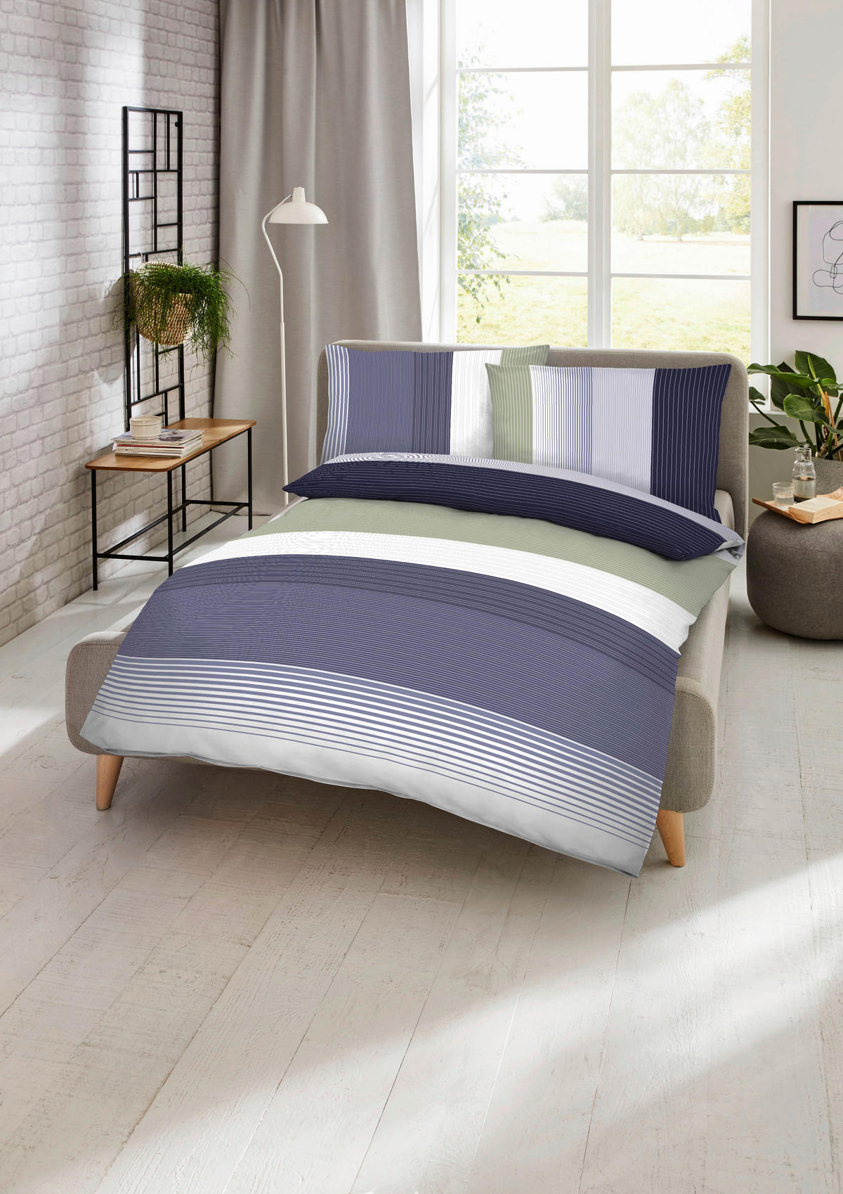 BETTWÄSCHE Progress Makosatin 140/200 cm  - Blau, Design, Textil (140/200cm) - Kaeppel