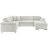 Wohnlandschaft Creme Mikrofaser  - Chromfarben/Creme, KONVENTIONELL, Textil/Metall (219/305/157cm) - Livetastic
