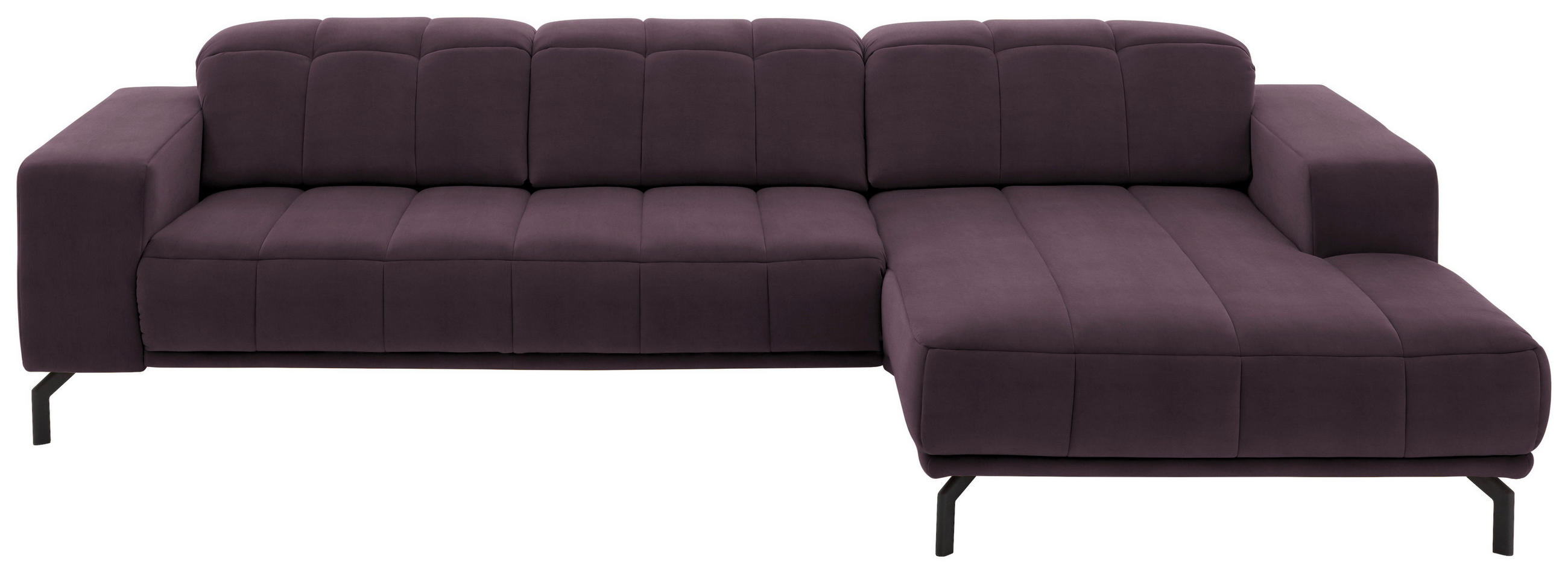 ECKSOFA in Velours Lila  - Lila/Schwarz, Design, Textil/Metall (293/195cm) - Beldomo Style