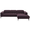 ECKSOFA in Velours Lila  293/195 cm  - Lila/Schwarz, Design, Textil/Metall (293/195cm) - Beldomo Style