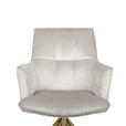 ARMLEHNSTUHL  Stoffauswahl, Sitzfläche 360° drehbar, automatische Rückholfunktion Samt  Goldfarben, Beige  - Beige/Goldfarben, Design, Textil/Metall (59/89.5/63cm) - Novel