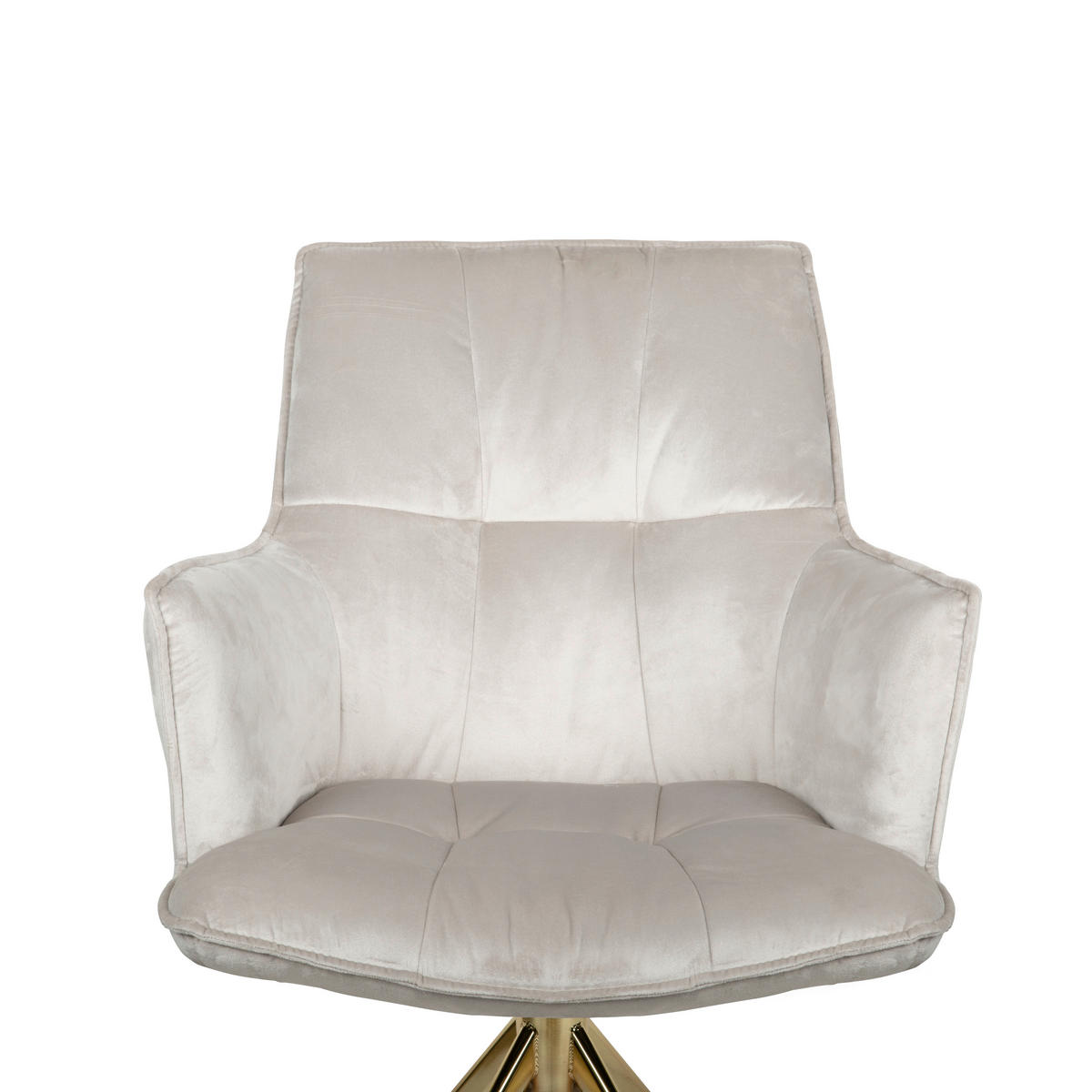 ARMLEHNSTUHL  in Edelstahl Samt  - Beige/Goldfarben, Design, Textil/Metall (59/89.5/63cm) - Novel