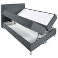 BOXBETT 140/200 cm  in Blau, Grau  - Chromfarben/Blau, KONVENTIONELL, Textil/Metall (140/200cm) - Carryhome