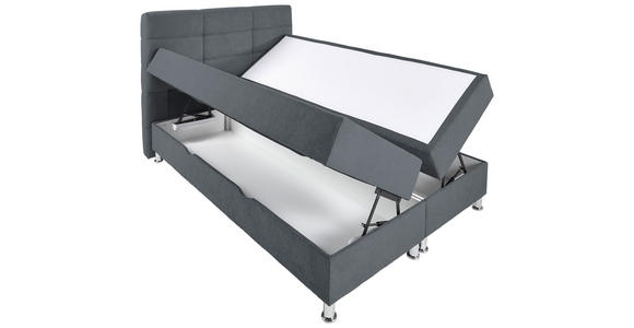 BOXBETT 140/200 cm  in Blau, Grau  - Chromfarben/Blau, KONVENTIONELL, Textil/Metall (140/200cm) - Carryhome