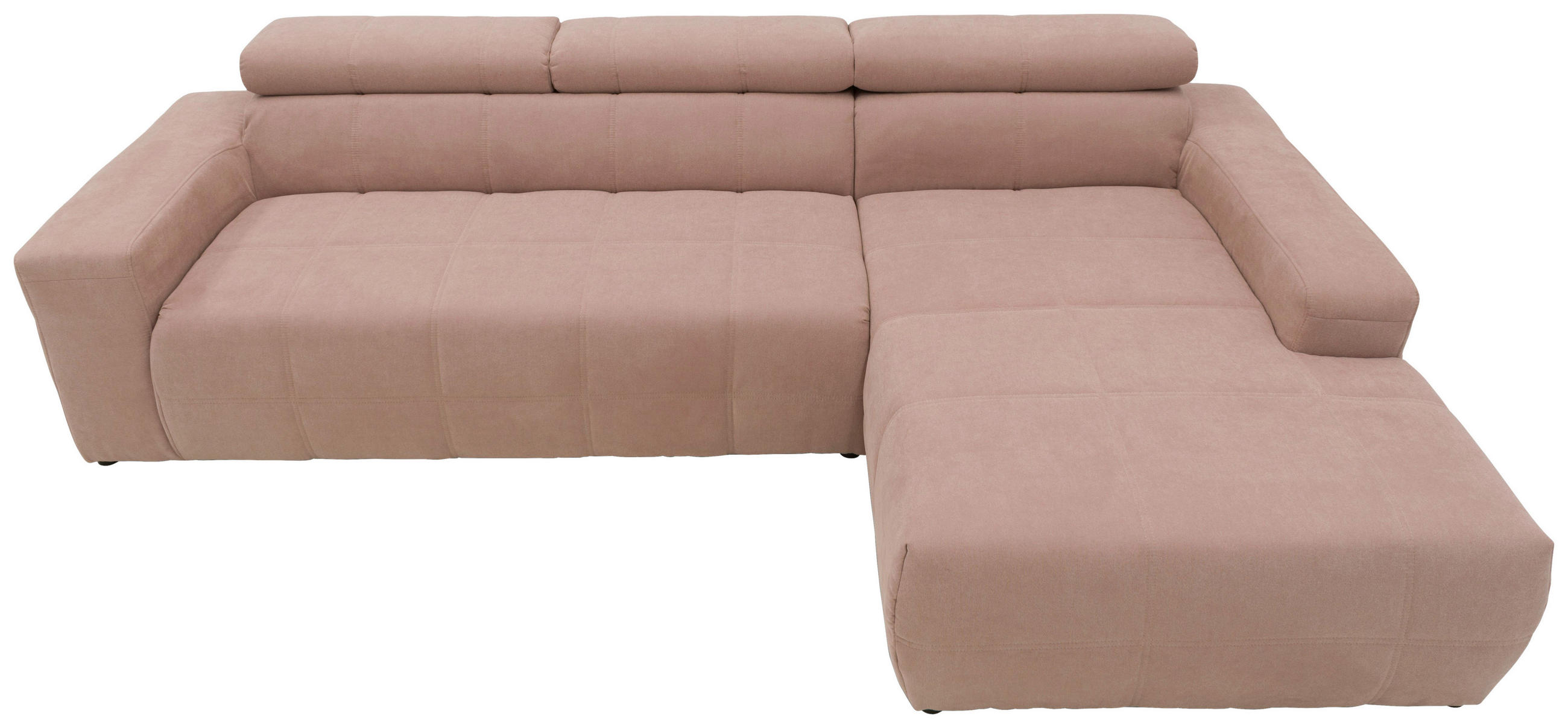 ECKSOFA Pink Mikrofaser  - Pink/Schwarz, Design, Kunststoff/Textil (285/175cm) - MID.YOU