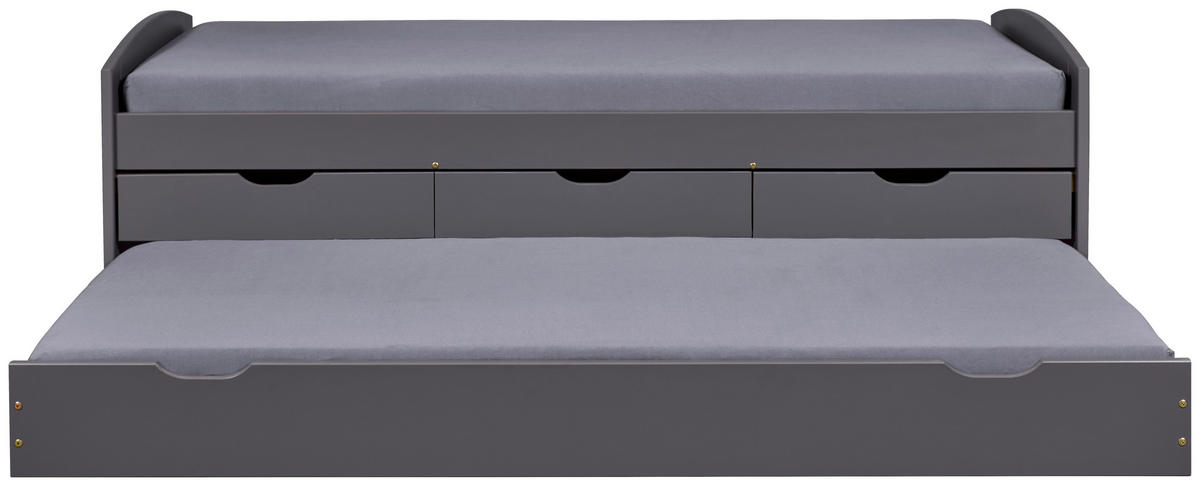 AUSZIEHBETT 90/200 cm Grau  - Naturfarben/Grau, Basics, Holz/Kunststoff (90/200cm) - MID.YOU