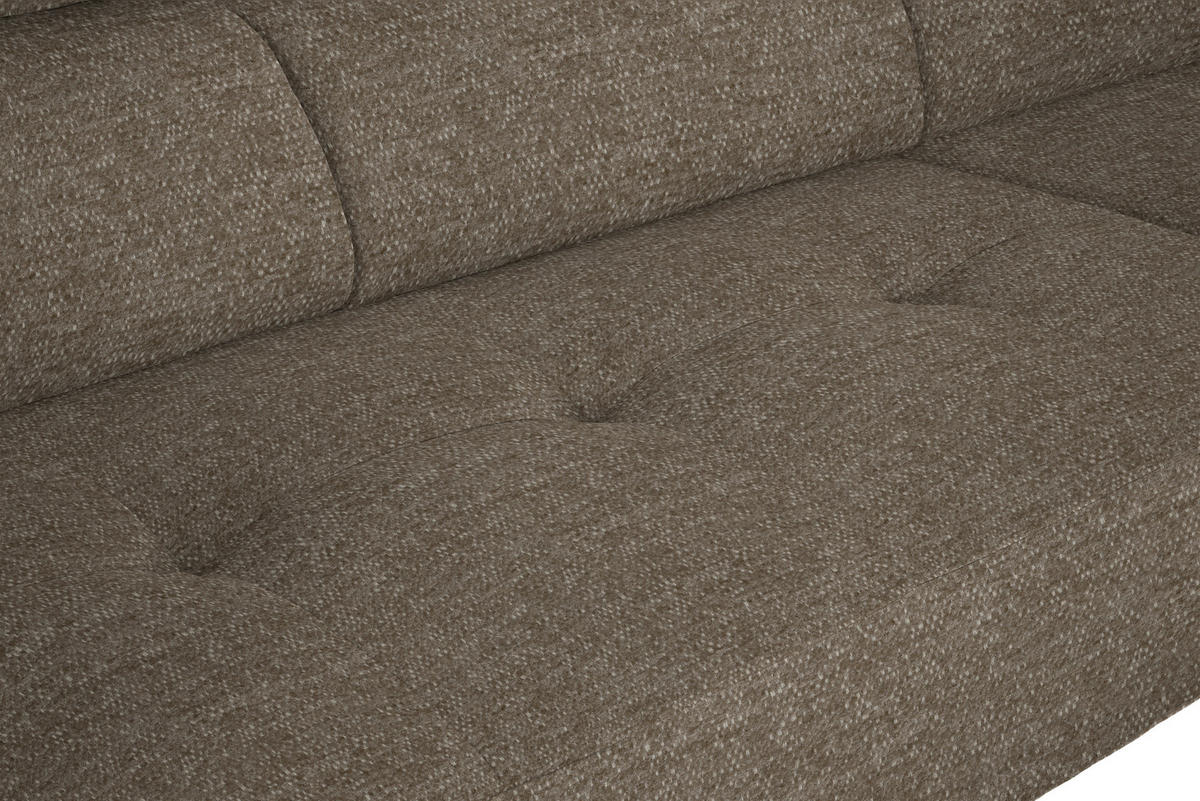 ECKSOFA in Chenille Hellbraun  - Hellbraun/Schwarz, Design, Textil/Metall (280/205cm) - MID.YOU