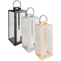 LÁMPÁS - fekete/fehér, Basics, Üveg/fém (18,5/48/18,5cm) - Ambia Home