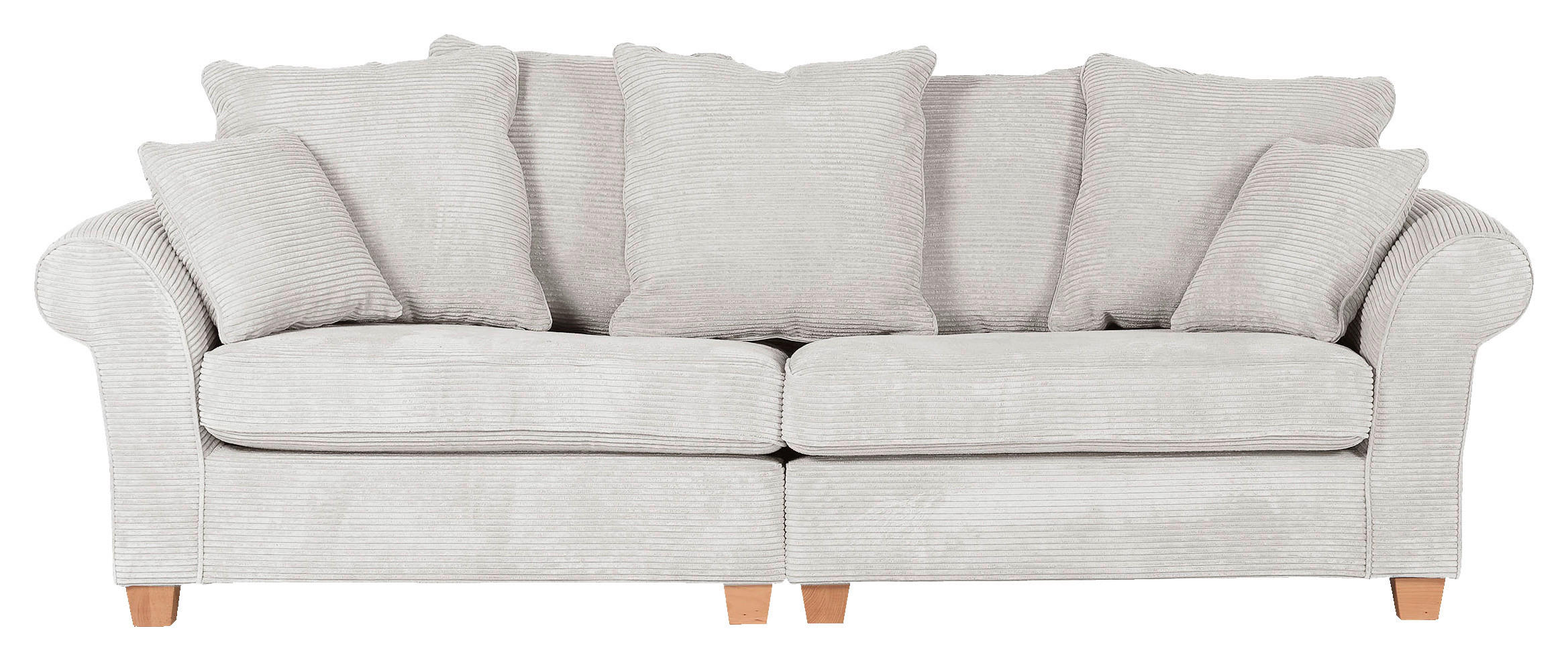 BIG SOFFA i manchester cremefärgad  - ekfärgad/cremefärgad, Lifestyle, trä/textil (264/70/111cm) - Livetastic