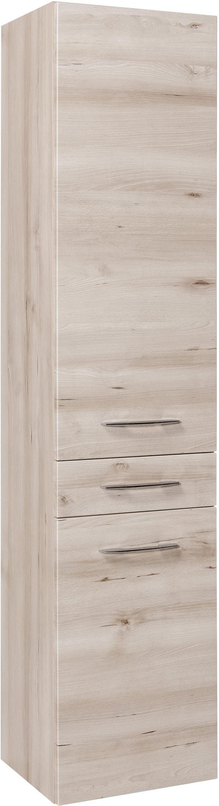 HOCHSCHRANK 40/180/35 cm  - Chromfarben/Buchefarben, KONVENTIONELL, Holzwerkstoff/Metall (40/180/35cm) - Xora