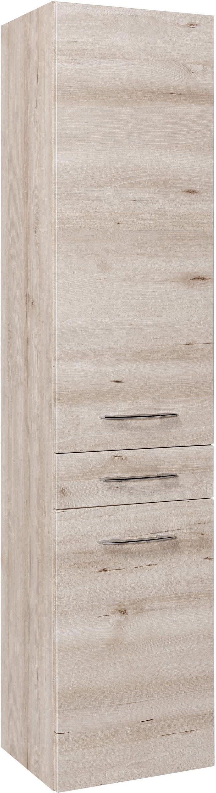 HOCHSCHRANK 40/180/35 cm  - Chromfarben/Buchefarben, KONVENTIONELL, Holzwerkstoff/Metall (40/180/35cm) - Xora