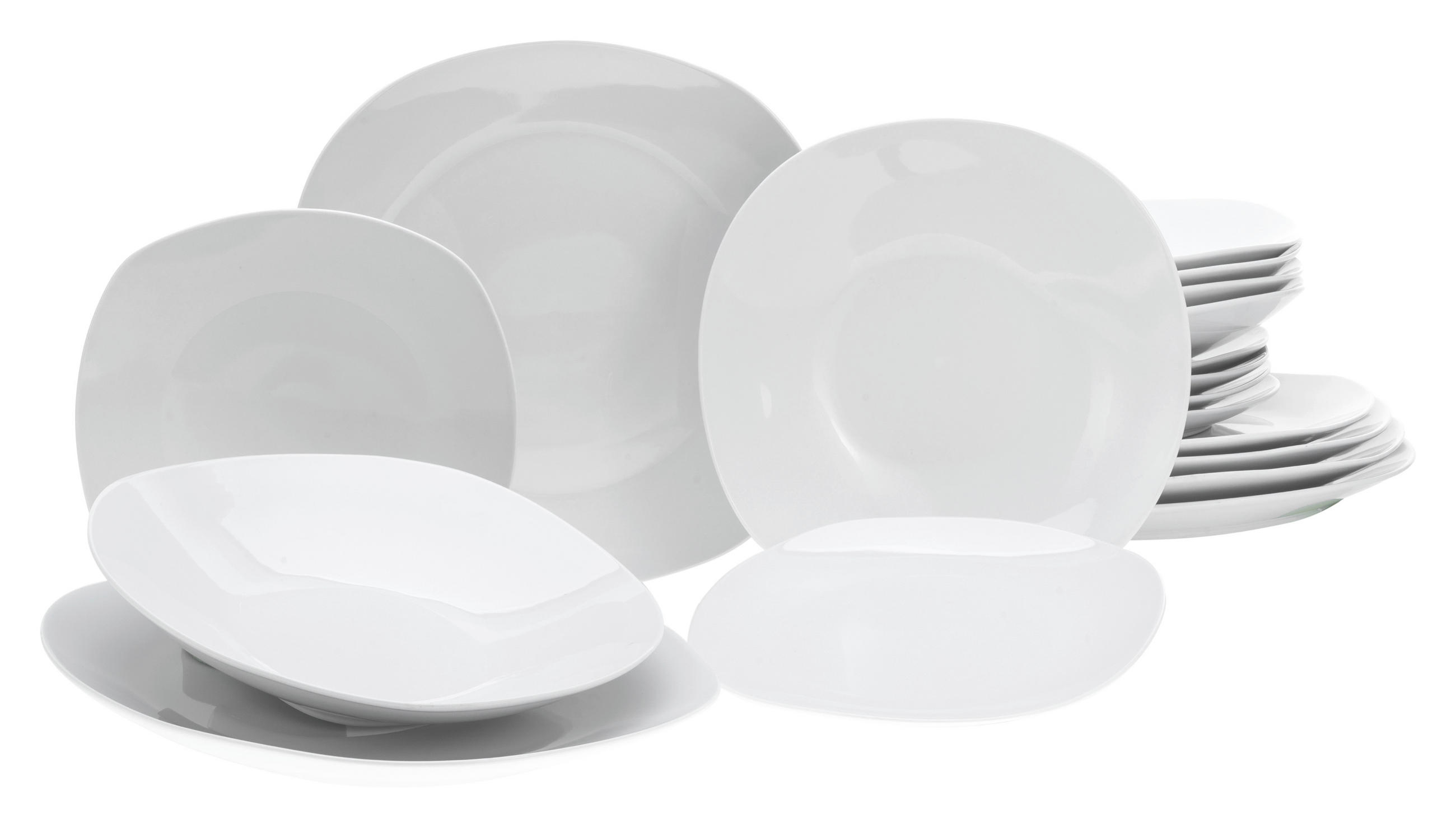 JÍDELNÍ SOUPRAVA, porcelán - bílá, Basics, keramika - Creatable