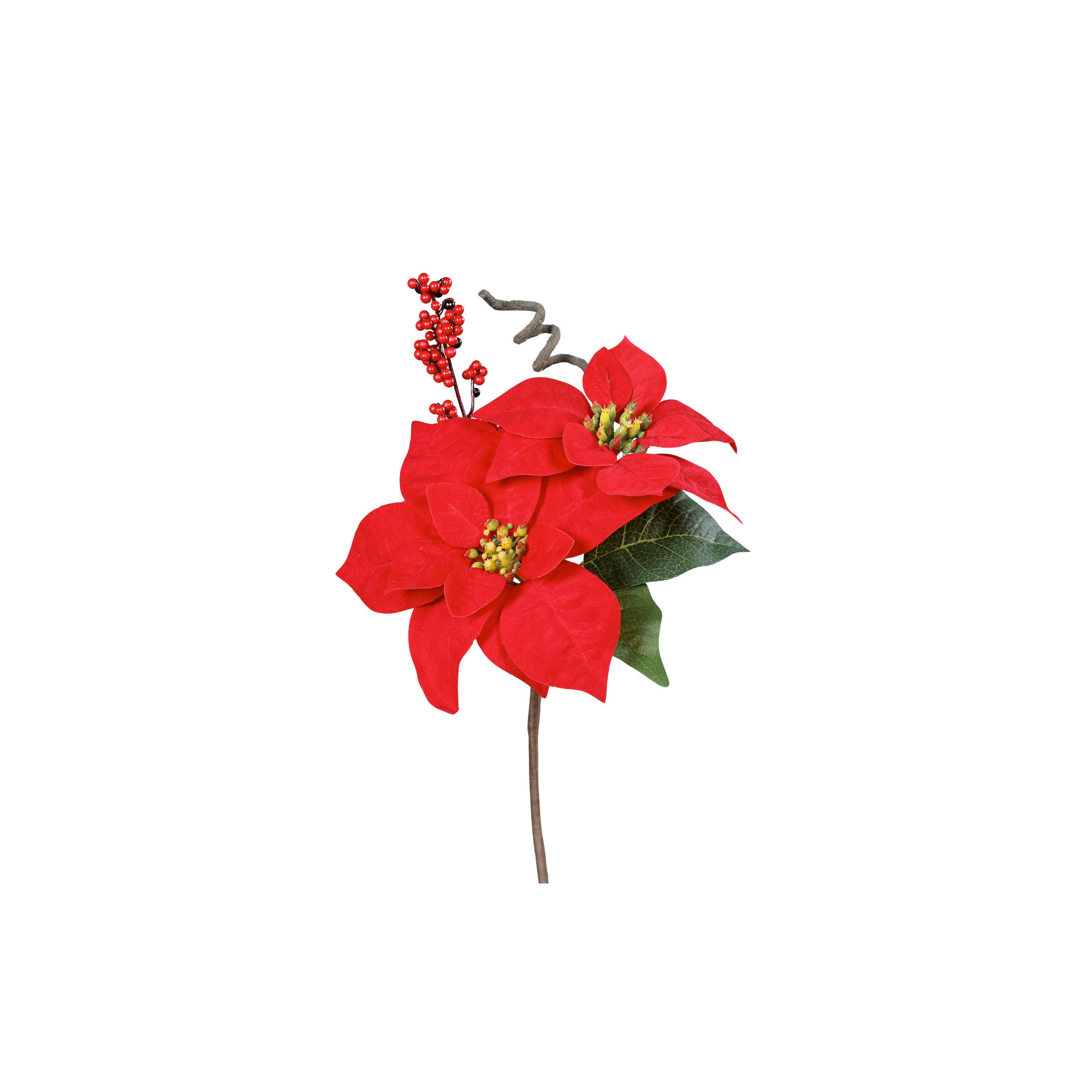 KUNSTBLUME - Rot/Grün, LIFESTYLE, Kunststoff/Textil (40cm)