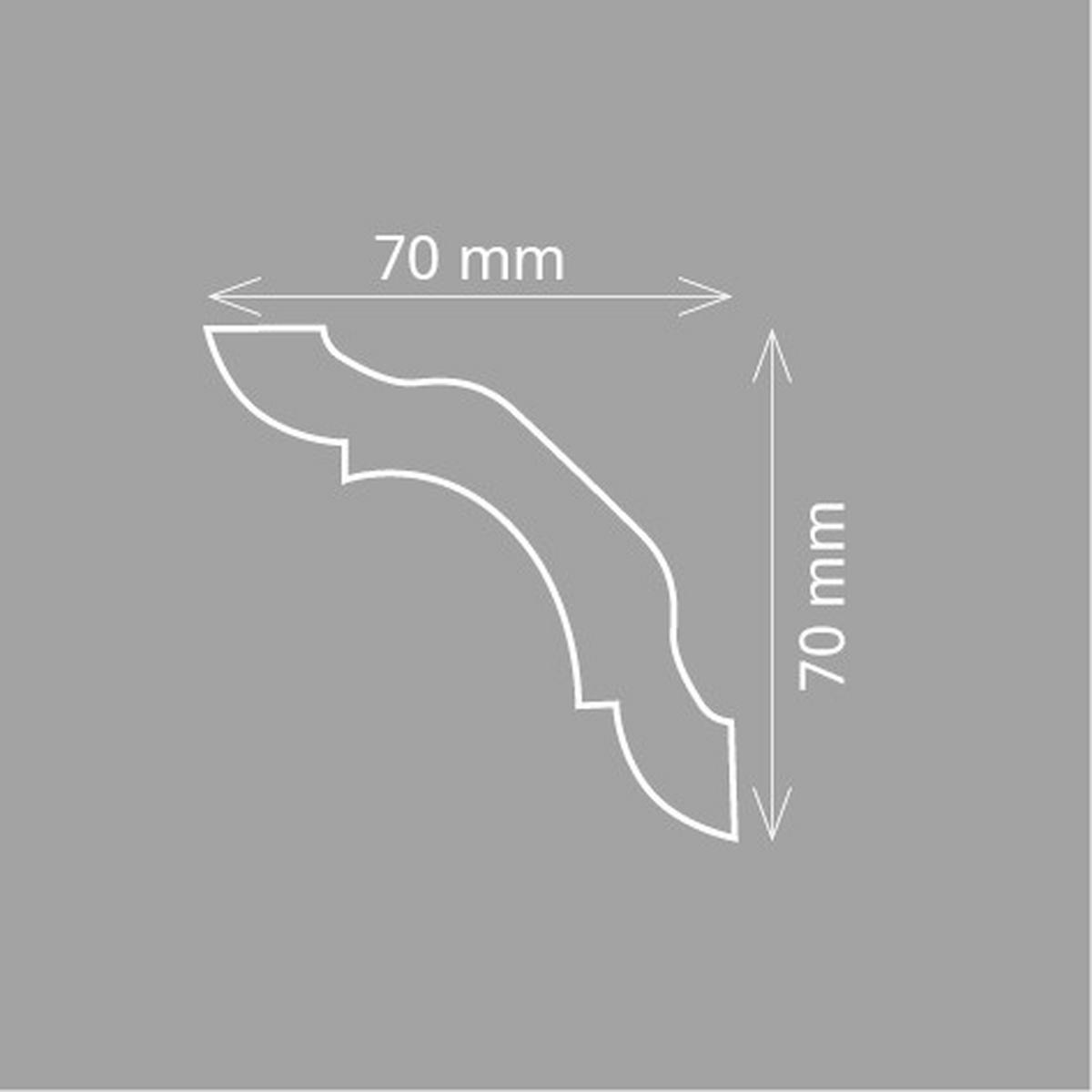 ZIERLEISTE 200/7,0/7,0 cm Weiß Kunststoff  - Weiß, Design, Kunststoff (200/7,0/7,0cm)