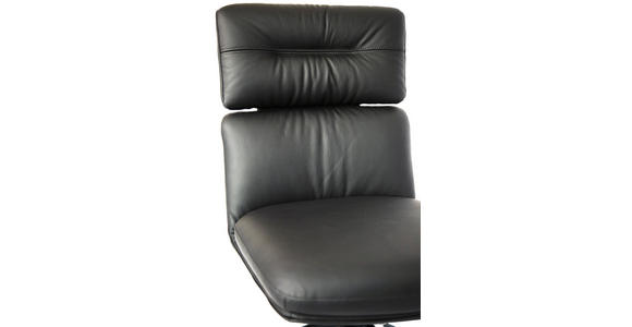 STUHL  in Eisen Echtleder pigmentiert Metall, Leder  - Schwarz, Design, Leder/Metall (50/92/64,5cm) - Dieter Knoll