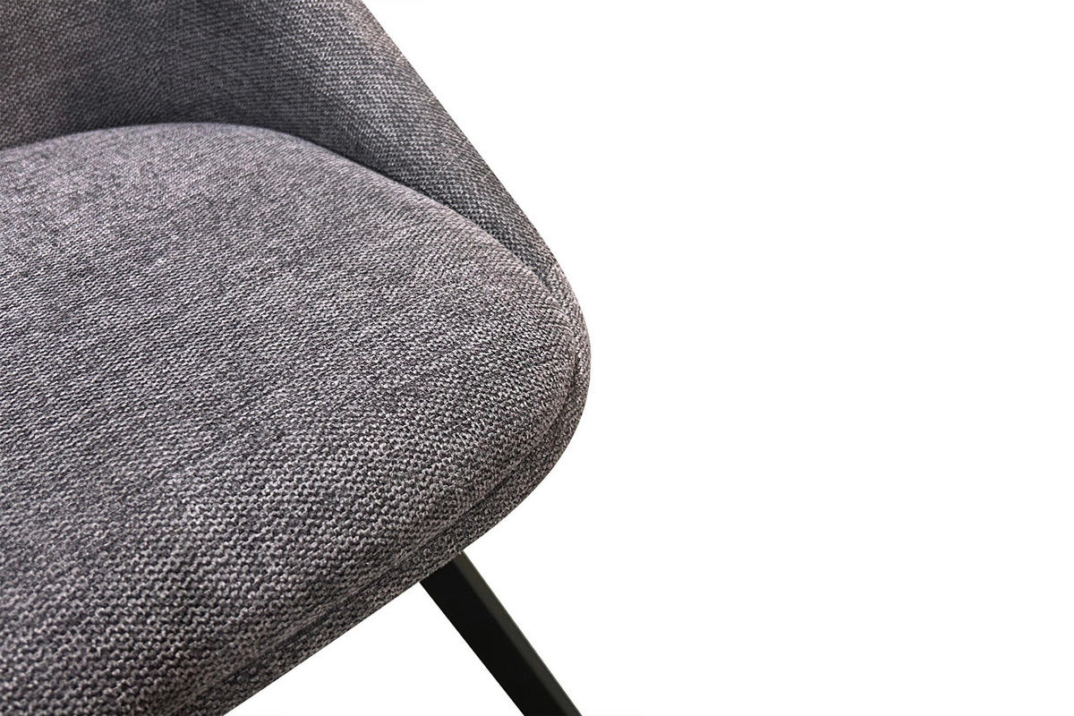 STUHL-SET 2 Stück  in Stahl Webstoff Metall, Textil  - Anthrazit/Schwarz, Design, Textil/Metall (55/83/59cm) - MID.YOU