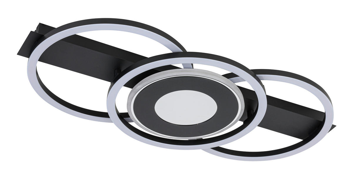 LED-DECKENLEUCHTE 60/28/6,5 cm  - Schwarz, Basics, Kunststoff/Metall (60/28/6,5cm) - Boxxx