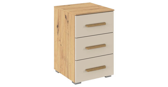 NACHTKÄSTCHEN 40/61/42 cm  in Champagner, Eiche Artisan  - Champagner/Alufarben, KONVENTIONELL, Holz/Holzwerkstoff (40/61/42cm) - Xora