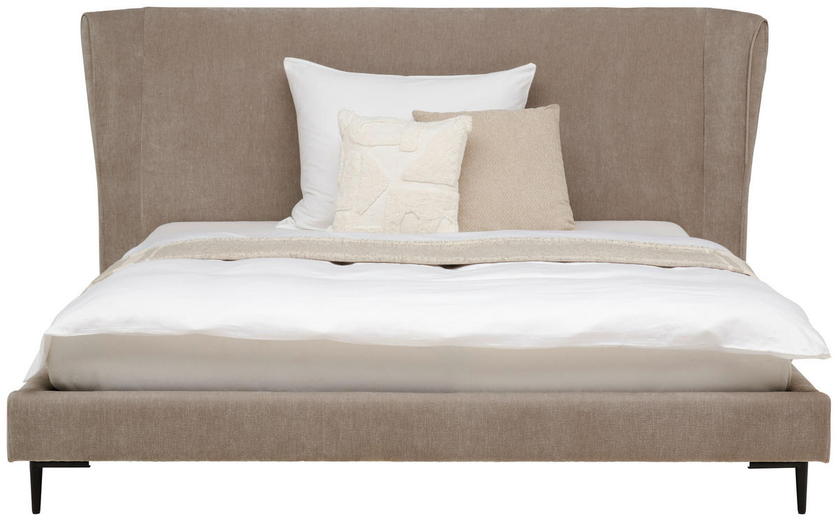 POLSTERBETT 180/200 cm  in Beige  - Beige/Schwarz, Modern, Holz/Textil (180/200cm) - Livetastic