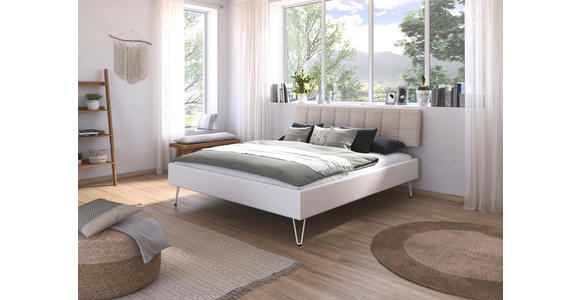 BETT 180/200 cm  in Weiß  - Weiß, Design, Holzwerkstoff/Textil (180/200cm) - Carryhome