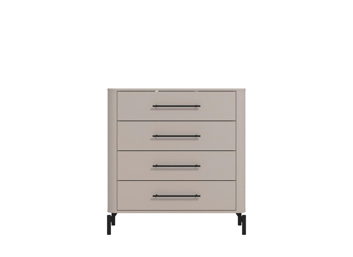 KOMÓD 90/94/40 cm  - fekete/kasmír, Basics, műanyag/faalapú anyag (90/94/40cm) - Carryhome