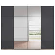 SCHWEBETÜRENSCHRANK 271/235/68 cm 4-türig Schwarz, Eiche Artisan  - Chromfarben/Schwarz, Design, Glas/Holzwerkstoff (271/235/68cm) - Novel