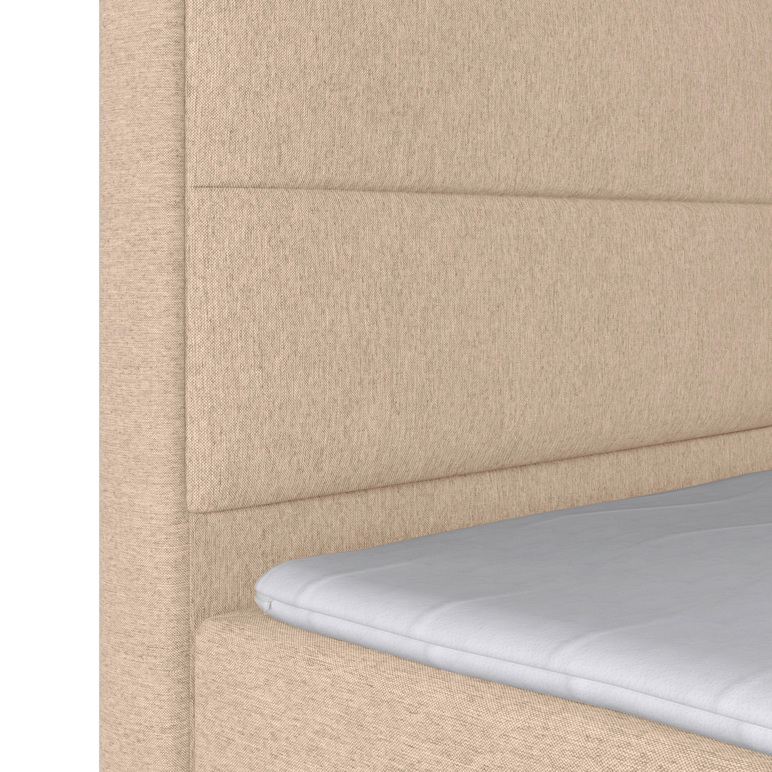 Thumbnail - Mid.you Boxspringbett, Natur, Textil, Birke, Buche,Birke, Buche, Hartholz, H2, 7-Zonen, Höhe ca. 19 cm, 120x200 cm, Fede...